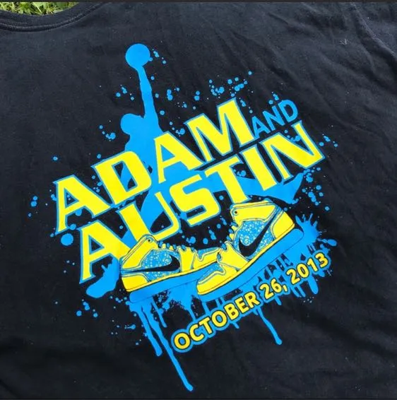 Nike BLACK BLUE AND YELLOW AIR JORDAN GRAPHIC TEE - Image 2