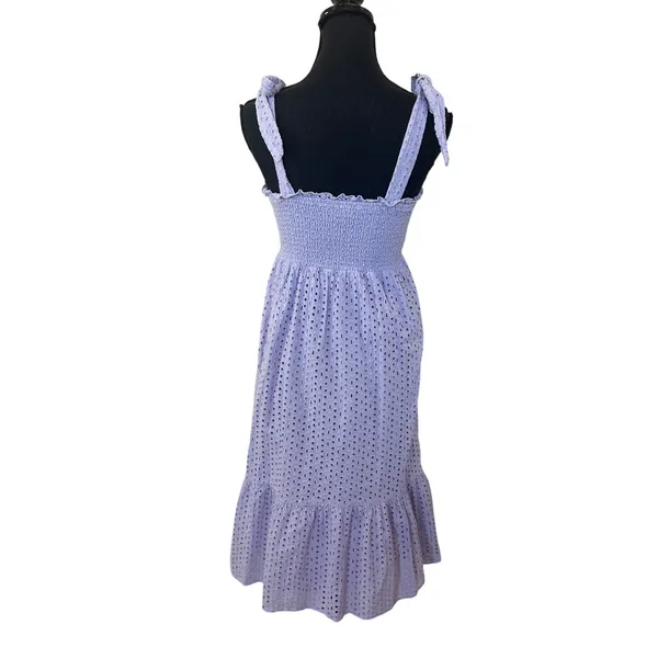Slate & Willow Purple Eyelet Smocked Nap Dress XS Sundress Cotton Party $155 - Image 10