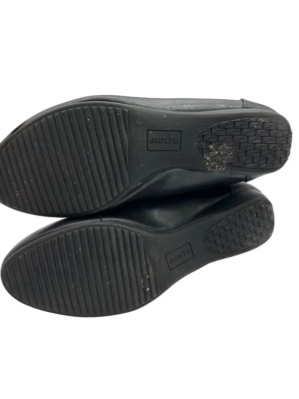 Clarks Size 10W Flex Step Clasic Stylist Black Comfort Shoes - Image 9