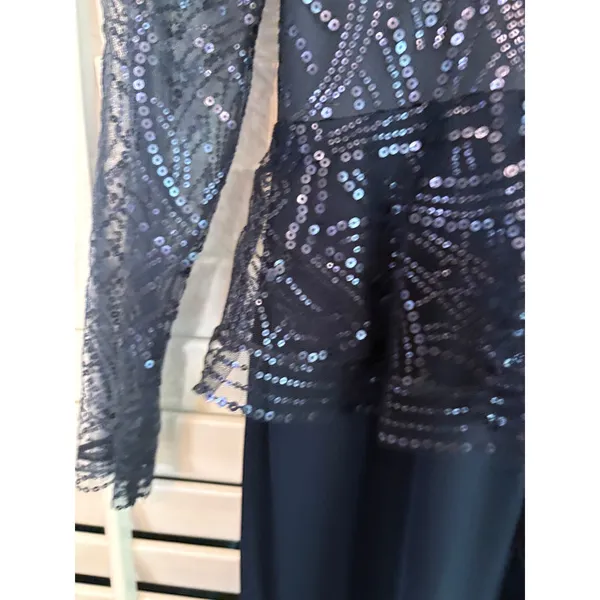 Tadashi Shoji Navy‎ Sequin Maxi Dress Size 10 - Image 7