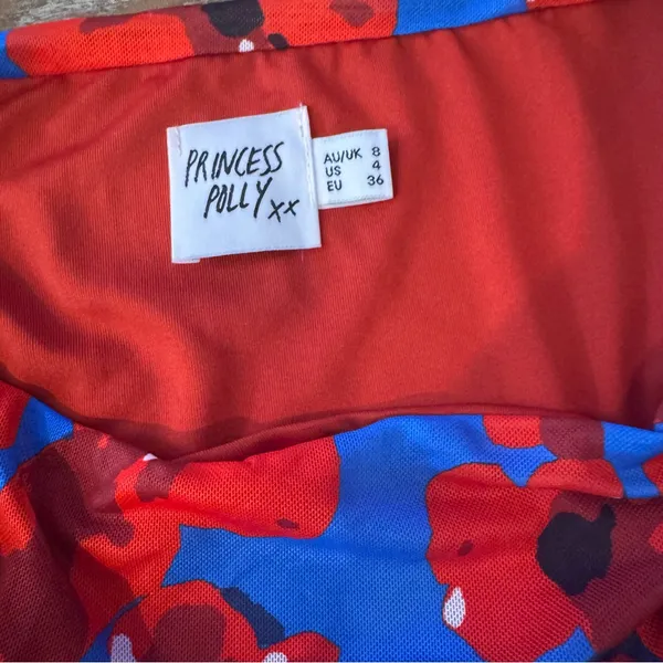 Princess Polly Red & Blue Mini Skirt Size 4 - Image 10