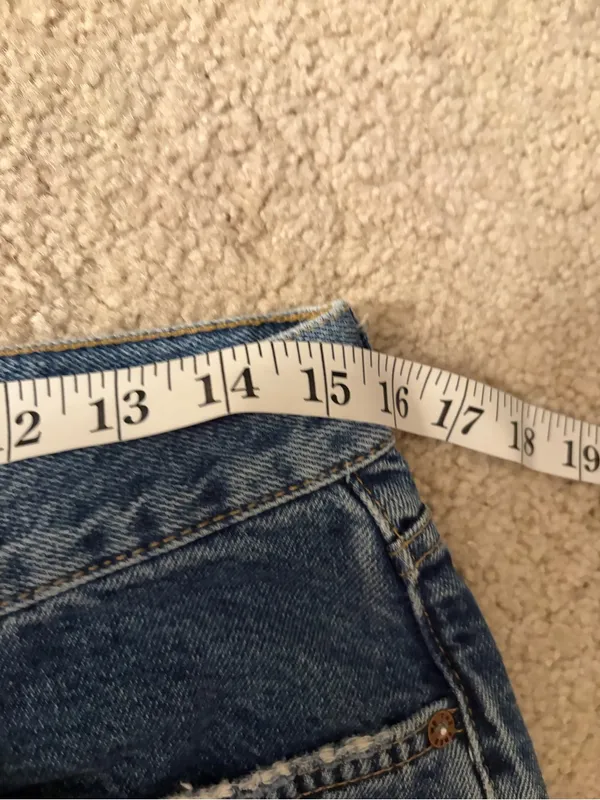 Free people we the free ripped distress blue straight leg denim jeans size 30 - Image 13