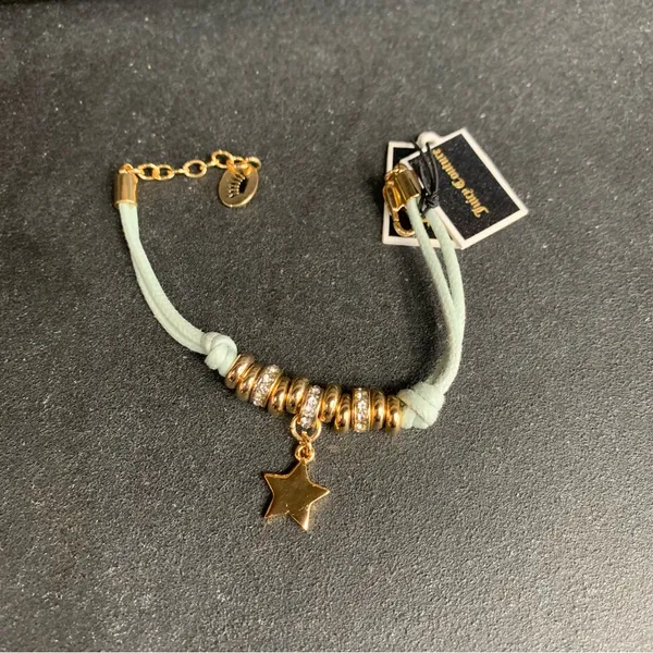 Juicy Couture B-Corded Friendship Bracelet Silver Pave Crystal Star Charm Bundle - Image 12