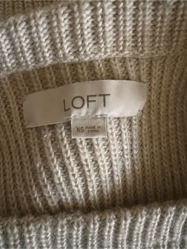 Loft Cream Knit Boatneck Women's Sweater - Image 5
