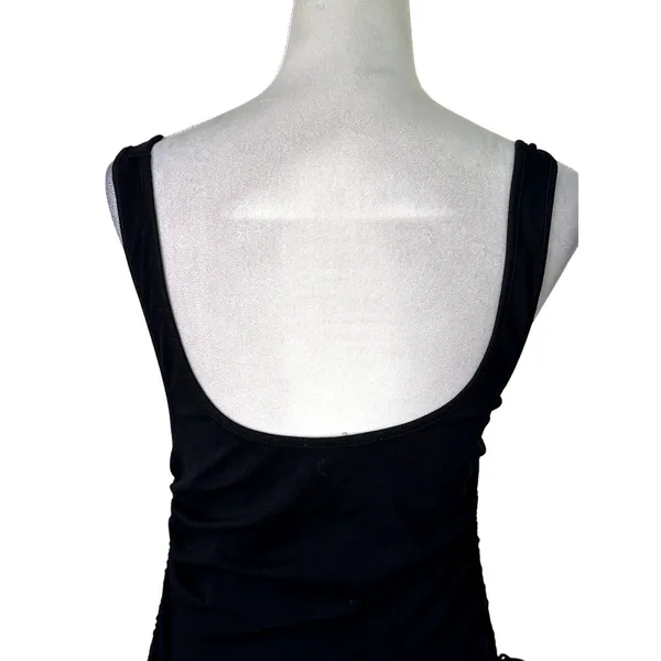 4th & Reckless Annoushka Tank Top Ruched Side Scoop Neckline Soft Black W L NWOT - Image 8