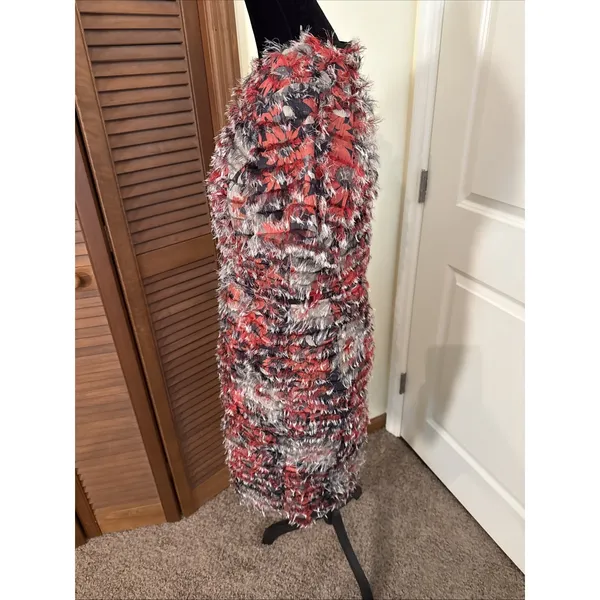 Worth New York Womens Floral Textured Sheath Midi Dress Black Multi Color Size 6 - Image 3