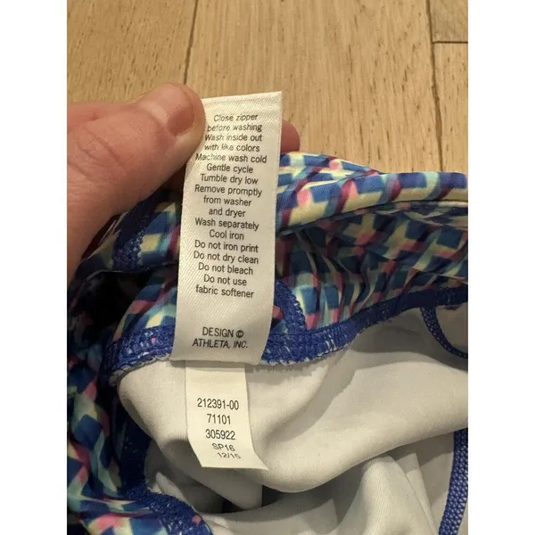 Athleta Multi Vivid Sonar Capri Running Leggings W/ Pockets Geometric Sz XS‎ - Image 7