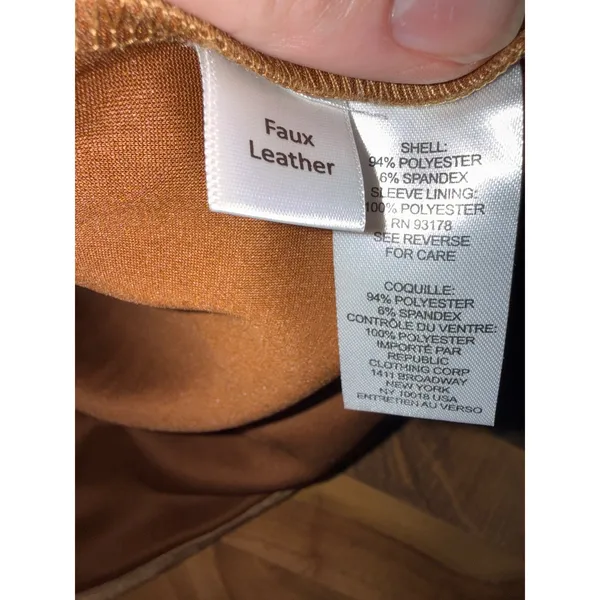 Industry Faux Suede Top Women Medium Caramel Brown NEW Puff Sleeve Button Down‎ - Image 5