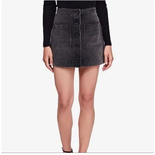 Free People Don’t Get Me Wrong black denim skirt size 27 - Image 10