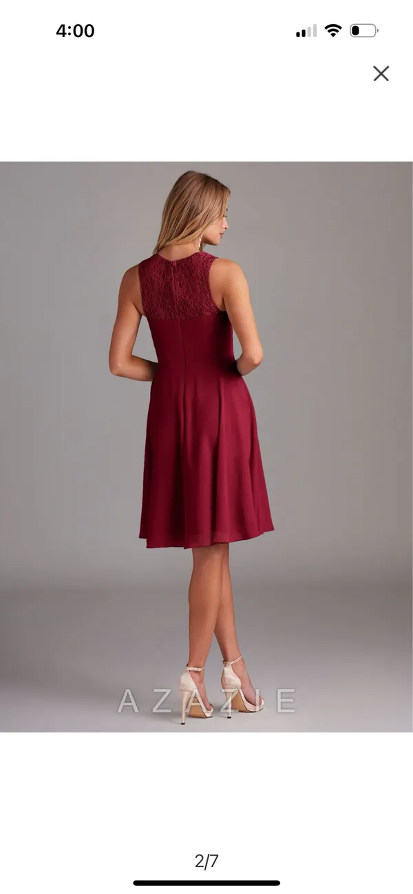 Azazie A-Line Burgundy Bridesmaid Dress - Image 2