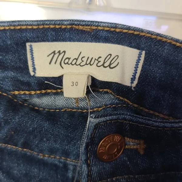 NWT Madewell stretch straight A-line button down blue jean mini skirt sz 30 - Image 5