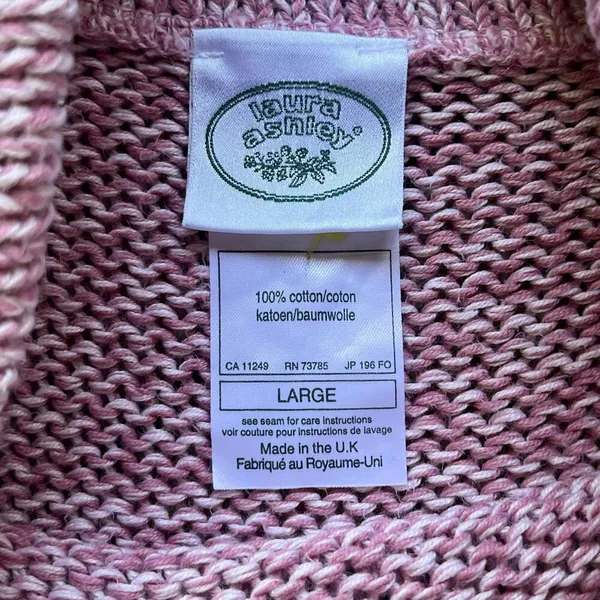 Laura Ashley Women's Vintage Pink Cowl Neck Sleeveless Sweater Size L - Image 6