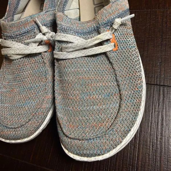 Hey Dude Wendy Halo Azur Coral Womens Size‎ 7 Blue Orange Knit Slip On Loafers - Image 8