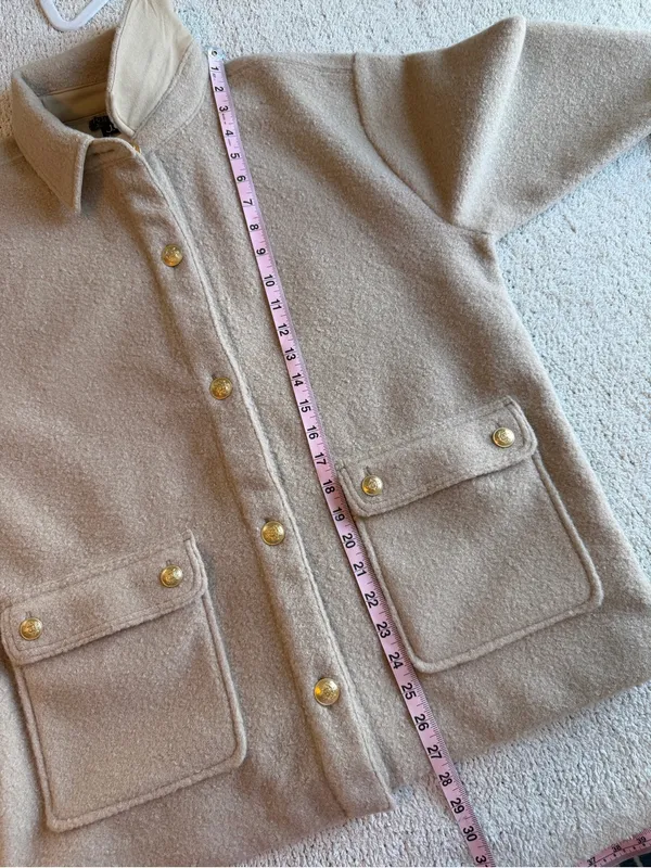 J.Crew Bouclé Shirt Jacket Sandstone Tan NWT Medium - Image 9