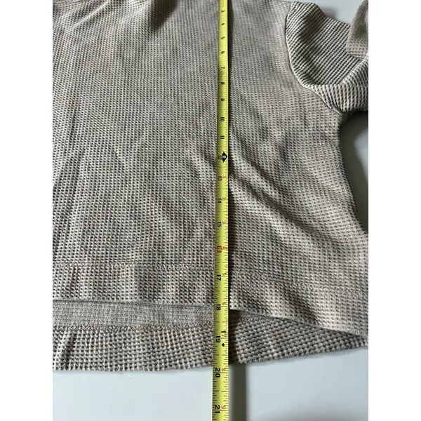 Athleta Waffle Crop Oversized Hoodie Beige Large - Image 7