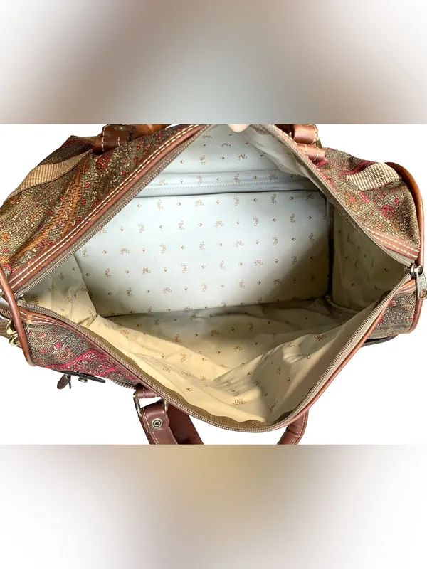 Vintage Diane Von Furstenberg Paisley Tapestry Weekender Overnight Duffel Bag - Image 9