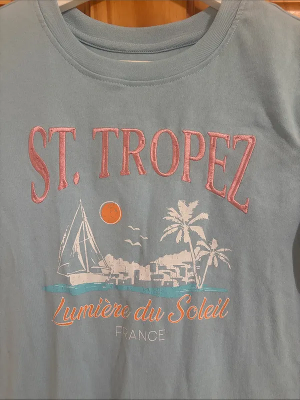 Nordstrom Size Small Light Blue St. Tropez T-Shirt - Image 2