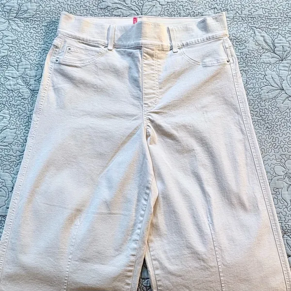 Spanx Seamed Front Wide Leg Jeans in Ecru Smoothing Shaping Slimming Sz 1X🧡 - Image 7