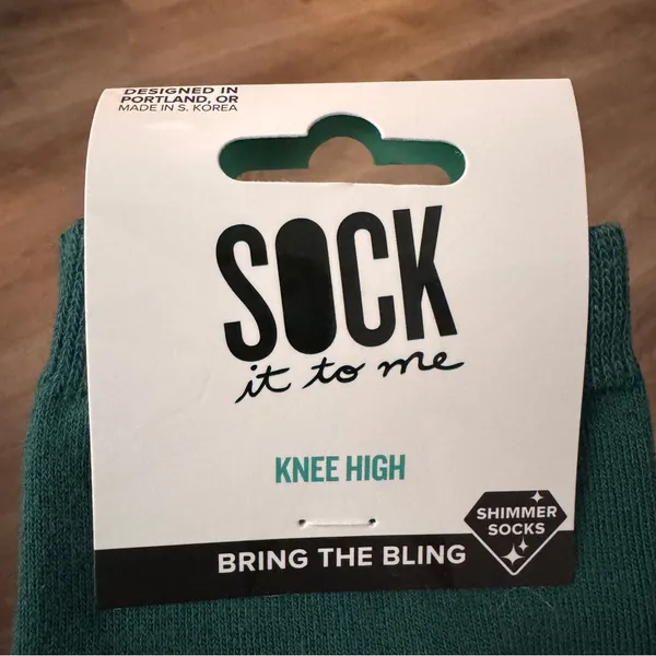 Sock it to me Knee High Christmas Socks NEW Shimmer Ornaments - Image 2