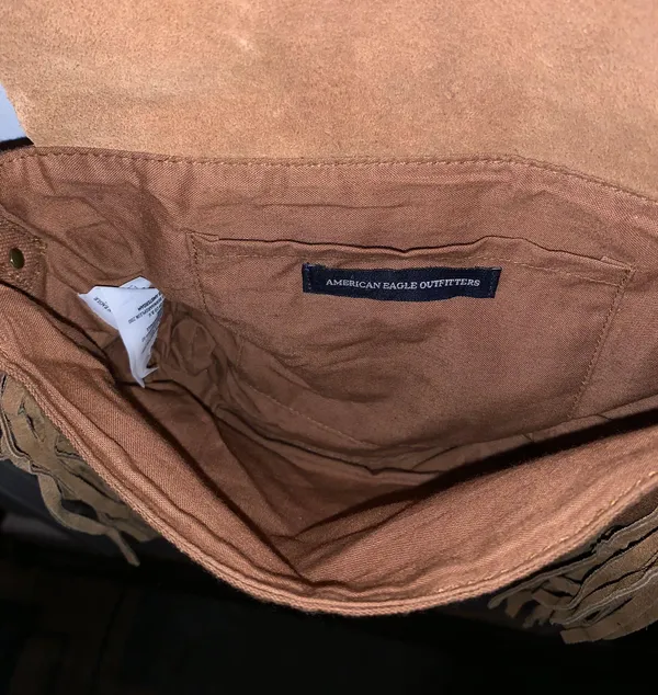 American Eagle Fringe Brown Crossbody Bag - Image 3