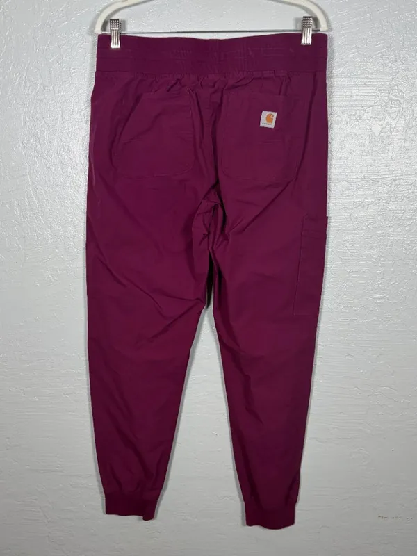 Carhartt Force Women L Wine Maroon Essential Jogger Scrub Pants Medical Nurse - Image 4