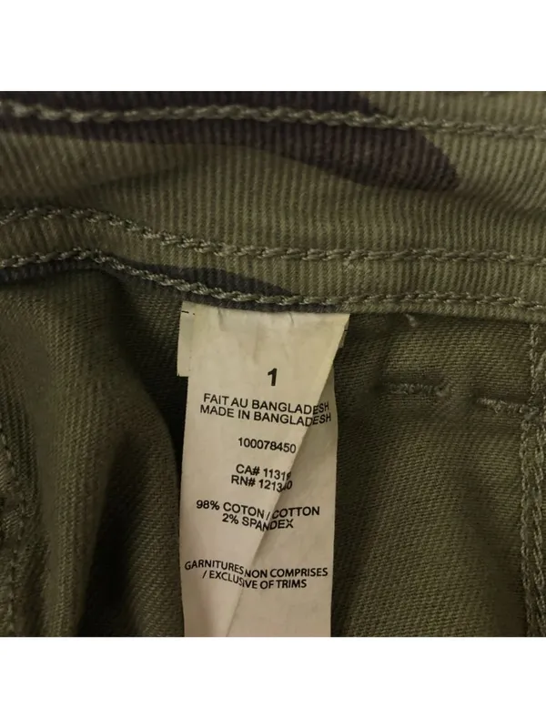 Garage Womens Camo Flare Jeans Size 01 Low Rise Distressed Hem Green - Image 6