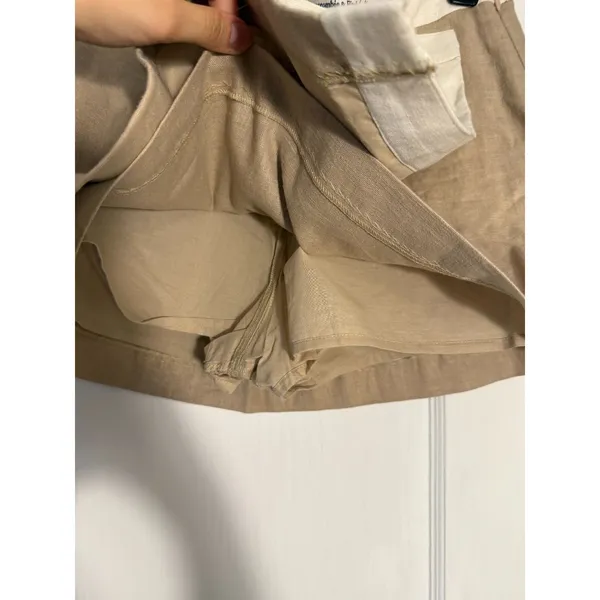 Abercrombie and Fitch Tan Linen Blend Wrap Skort Skirt Size M NWT - Image 4