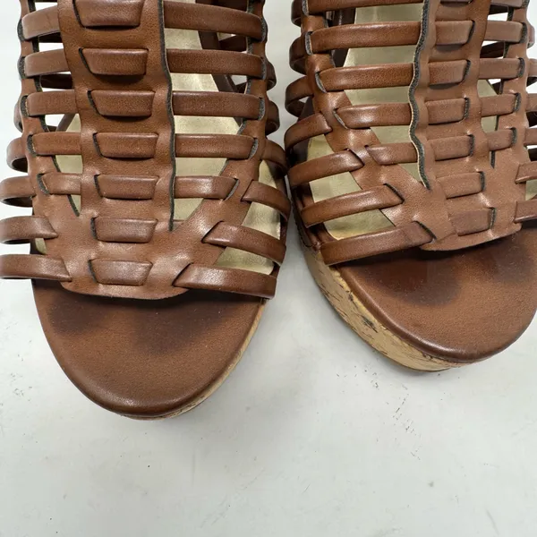Guess Mabbel Brown Woven Wedge Sandals Size 8.5 - Image 8