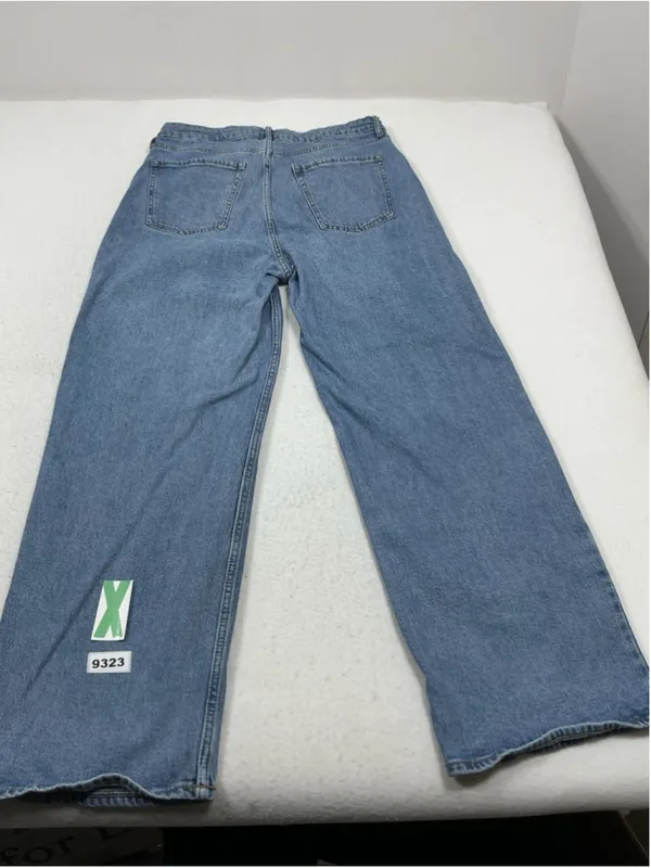 Womans Excellent Old Navy High Rise Wide Leg Blue Jeans Size 14 Waist 33 Inch - Image 2