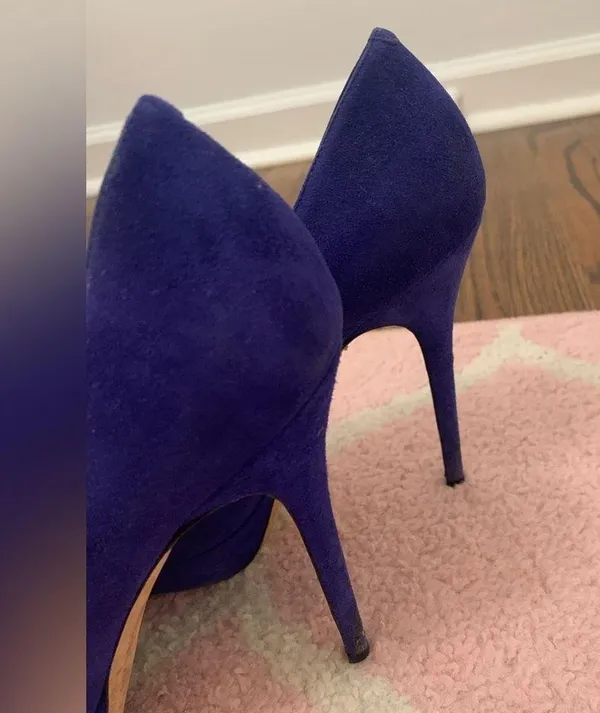 Heels, Size 39 (Woman’s 9), Royal Blue Suede - Image 5