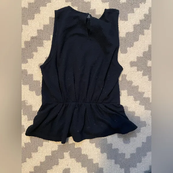 J-Crew Navy Sleeveless Blouse - Image 2