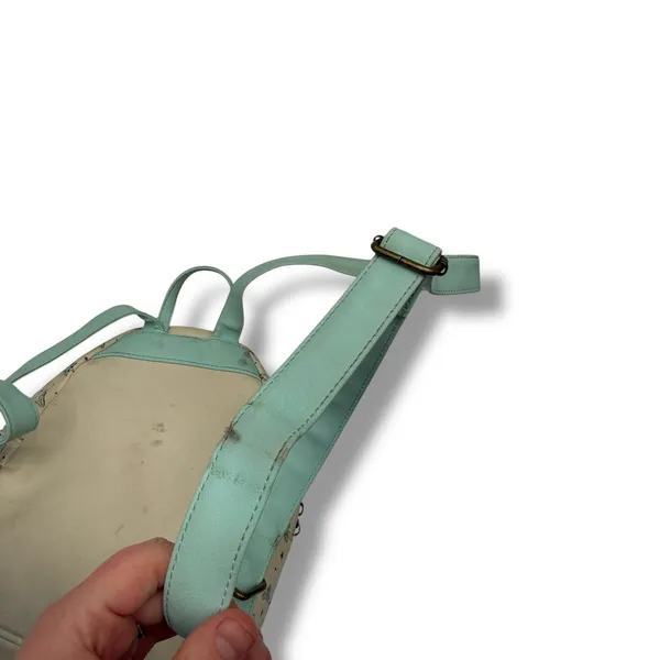 Disney Loungefly Princess Icons Mini Backpack Cream Mint Fairytale Print‎ - Image 12