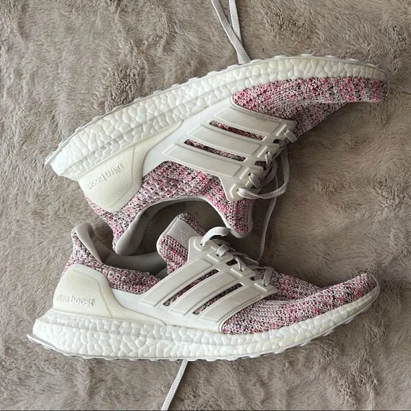 Adidas Women's Ultra Boost Pink and White Sneakers - Image 10