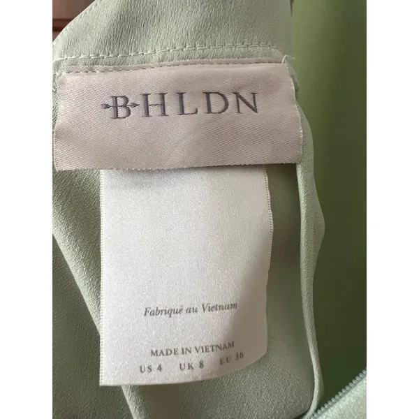 BHLDN‎ August Satin Charmeuse Midi Dress Mint Green Size 4 Cowl Neck Sleeveless - Image 8