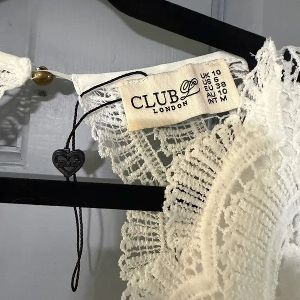 Club L London White Lace Detail Dress - Image 2