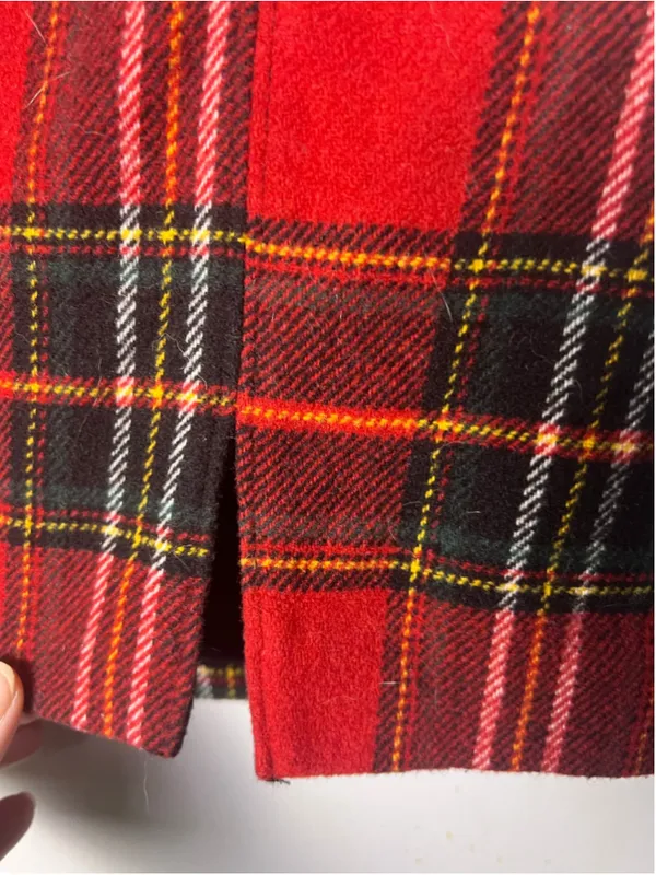 Hollister Red Tartan Plaid Mini Skirt XS Ultra High Rise Y2K Preppy Academia - Image 2