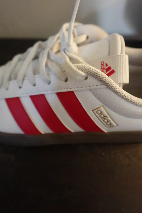 Adidas Women’s Red Striped Shoe - Image 2