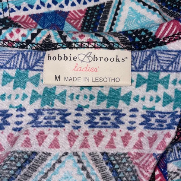 Bobbie Brooks Women's Boho Aztec Tribal Print Top Southwestern Festival Blouse - Image 4
