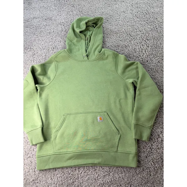 Carhartt Women Relaxed Fit Hoodie Green Fleece Sweatshirt Large 12-14 - Image 2