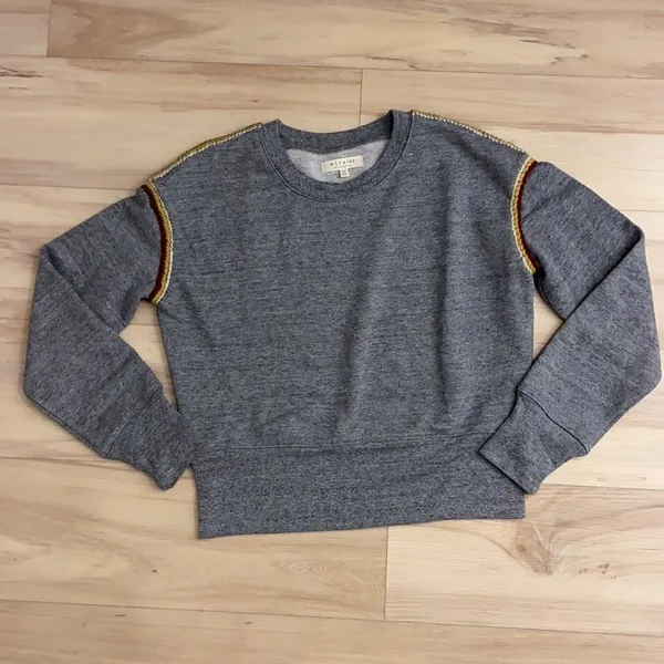 Miles by Madewell Embroidered-Trim Crop Sweatshirt C23‎ - Image 5
