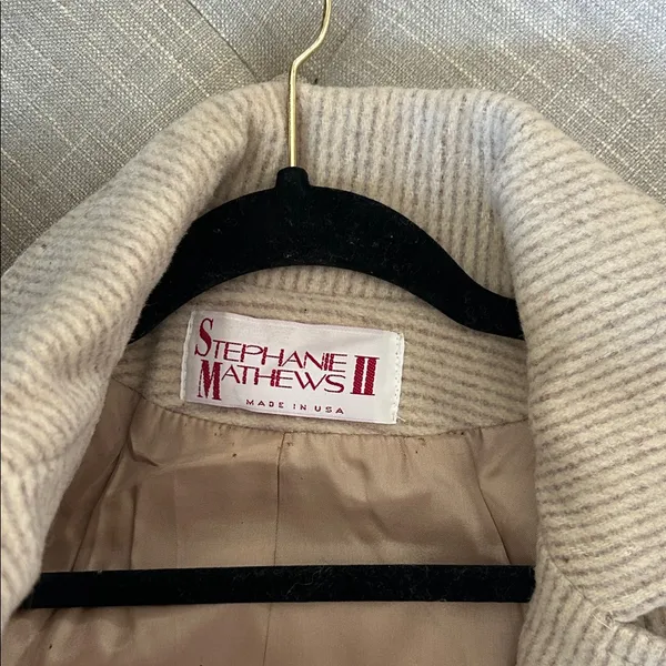Stephanie Matthew’s Vintage Wool Blend Double Breasted Trench Coat Size 6 - Image 4
