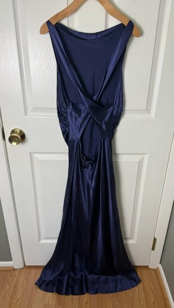 Reformation Casette Silk Dress in Blue Iris 12 - Image 5