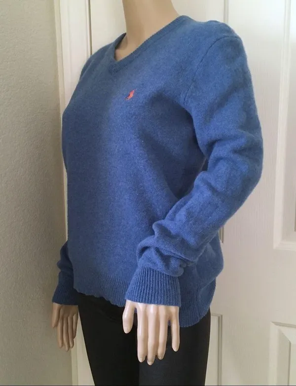 Polo Ralph Lauren V Neck Pullover Wool Sweater - Image 3