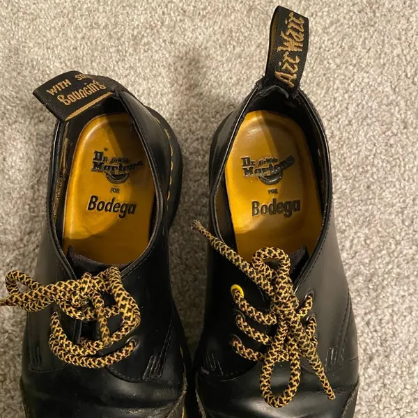 Dr Martens x Bodega 1461 Black Leather‎ Shoes Hidden In Plain Sight Womens 7 USL - Image 8