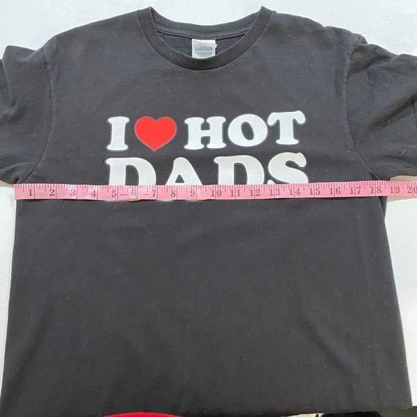 Delta Pro Weight Graphic T-Shirt – “I ❤️ Hot Dads” – Adult Medium - Image 5