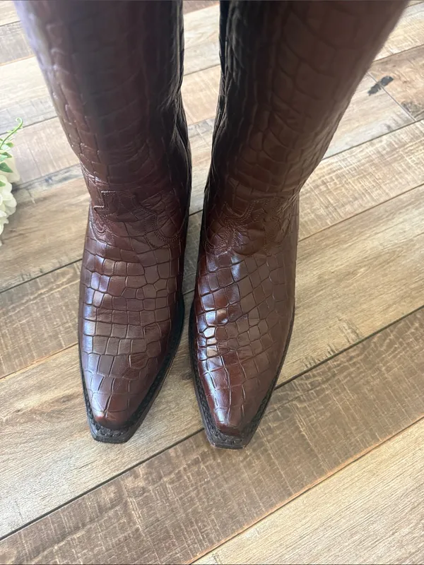 Idyllwind Brown Croc boots - Image 6