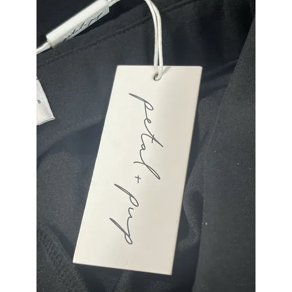 Petal & Pup Hallie Pants Black Wide Leg Slit Hem Pull On Stretch Pants 4 NWT - Image 7