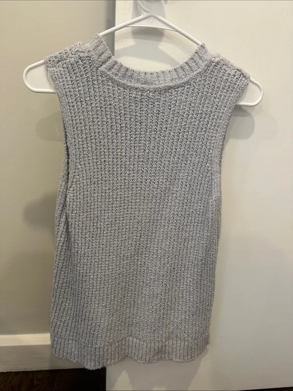 Baby blue Rib Knit Sweater Tank - Image 3