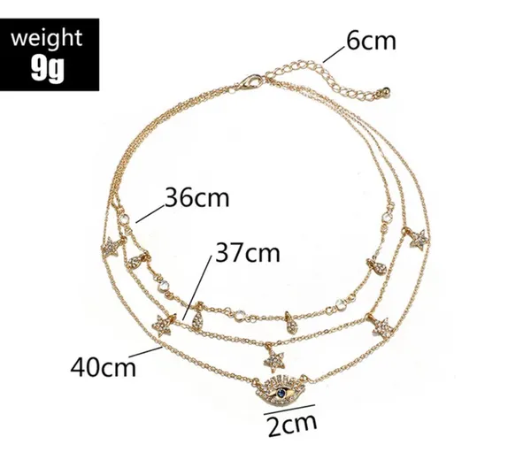 Bohemian Multi Layer Pendant Necklace Blue - Image 10