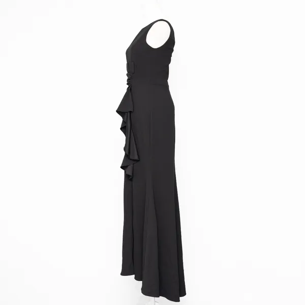 Betsy & Adam. Christine Scuba Crepe Ruffled‎ Bow Gown. - Image 6